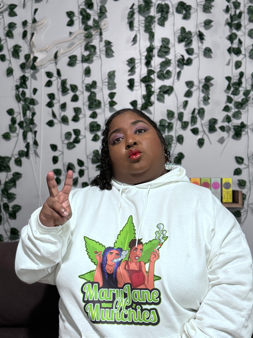 MaryJane N Munchies Signature Hoodie – White